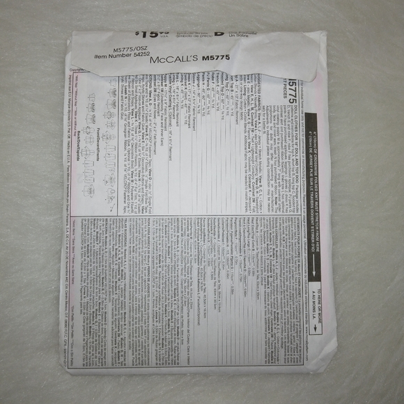 McCall's M5775 Clothing for 18" dolls American Girl Doll and a little dog! - Picture 5 of 5